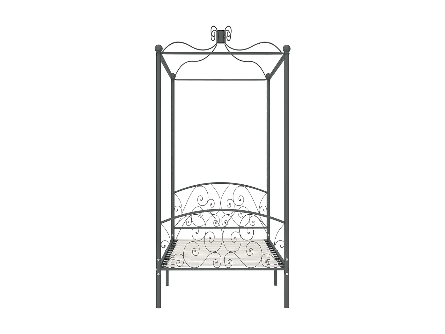Cadre de lit à baldaquin Gris Métal 90 x 200 cm