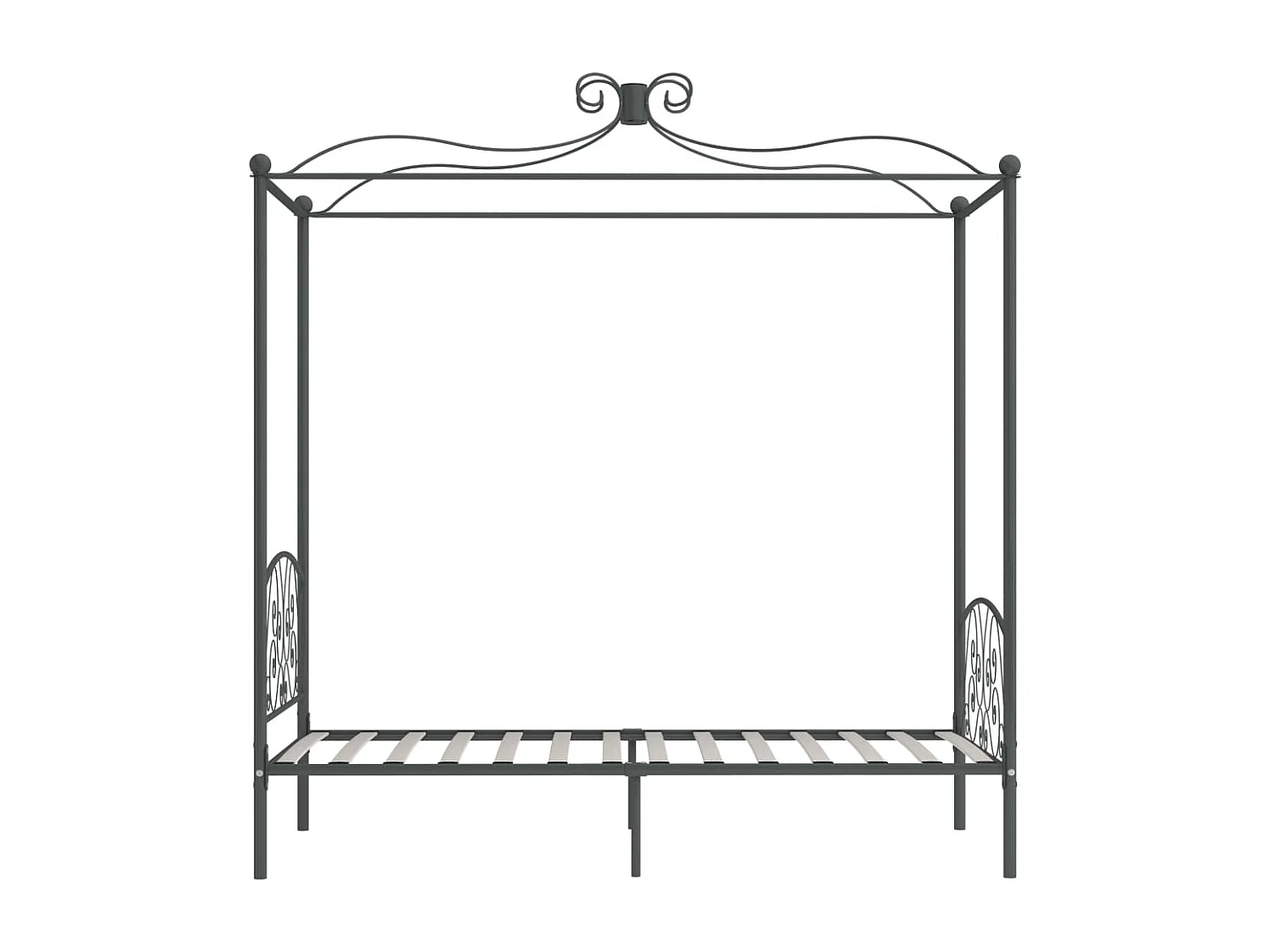 Cadre de lit à baldaquin Gris Métal 90 x 200 cm