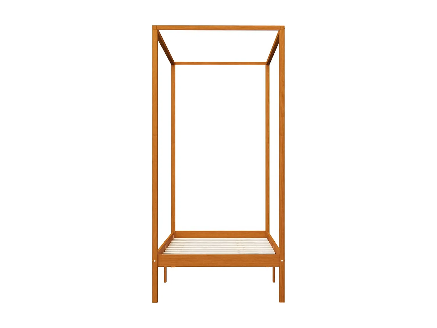 Estrutura de cama com toldo 100x200cm pinho maciço castanho mel