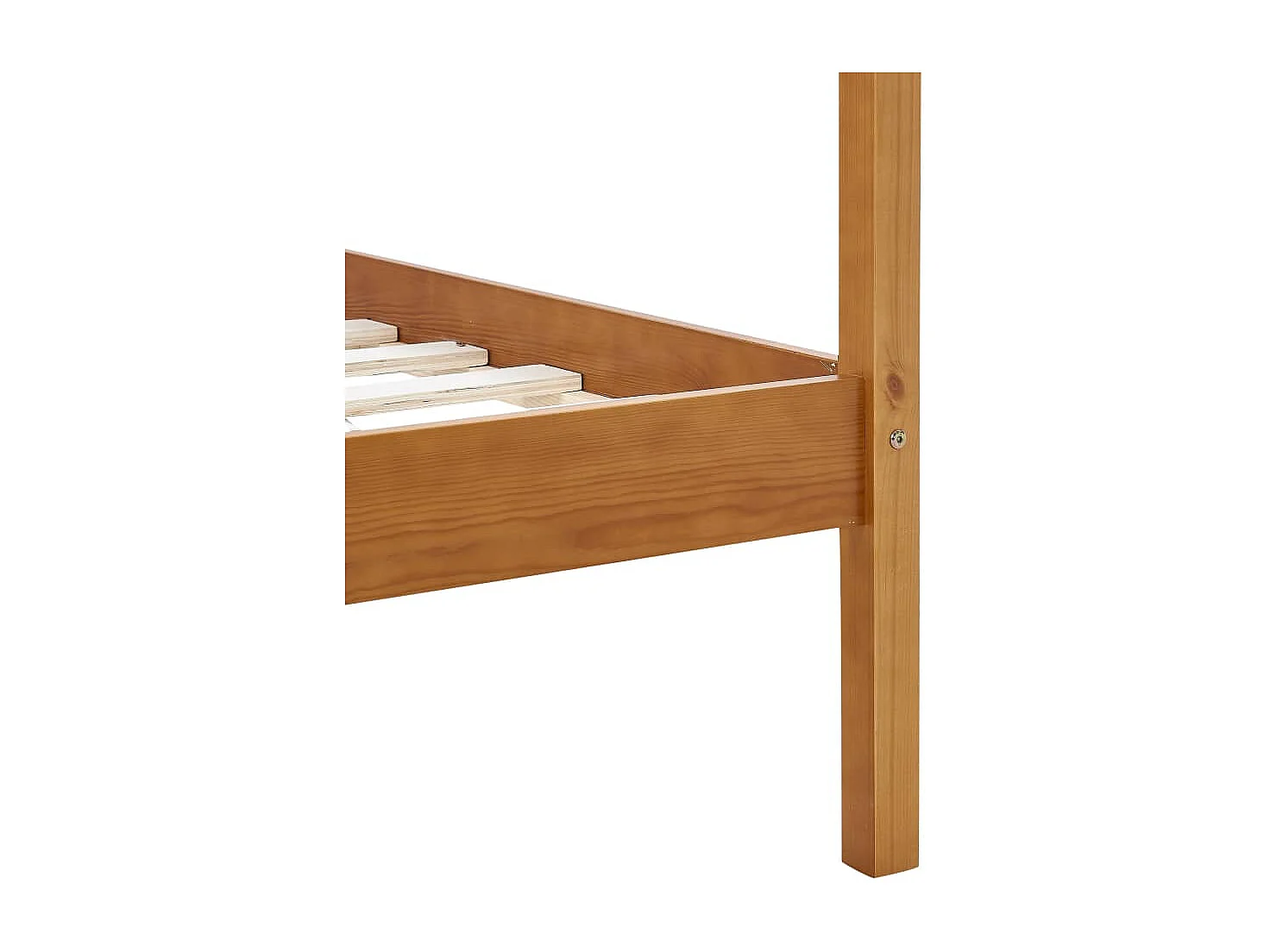 Estrutura de cama com toldo 100x200cm pinho maciço castanho mel