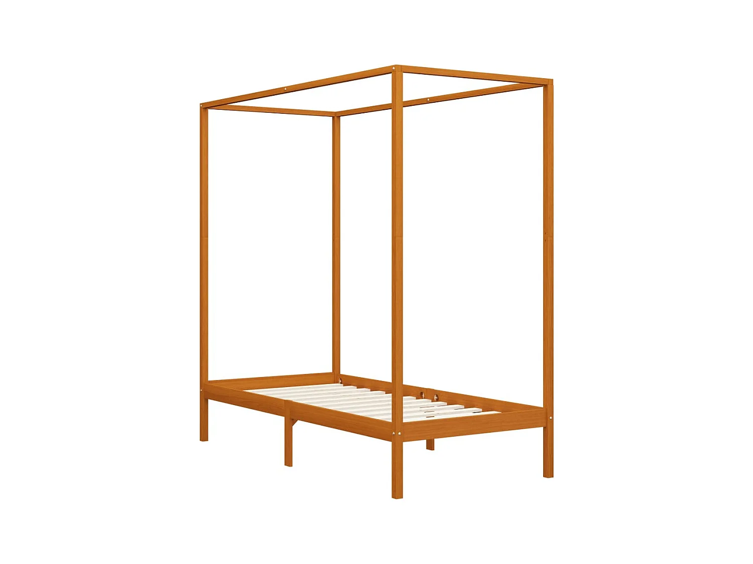 Cadre de lit à baldaquin Marron miel Pin massif 100x200 cm