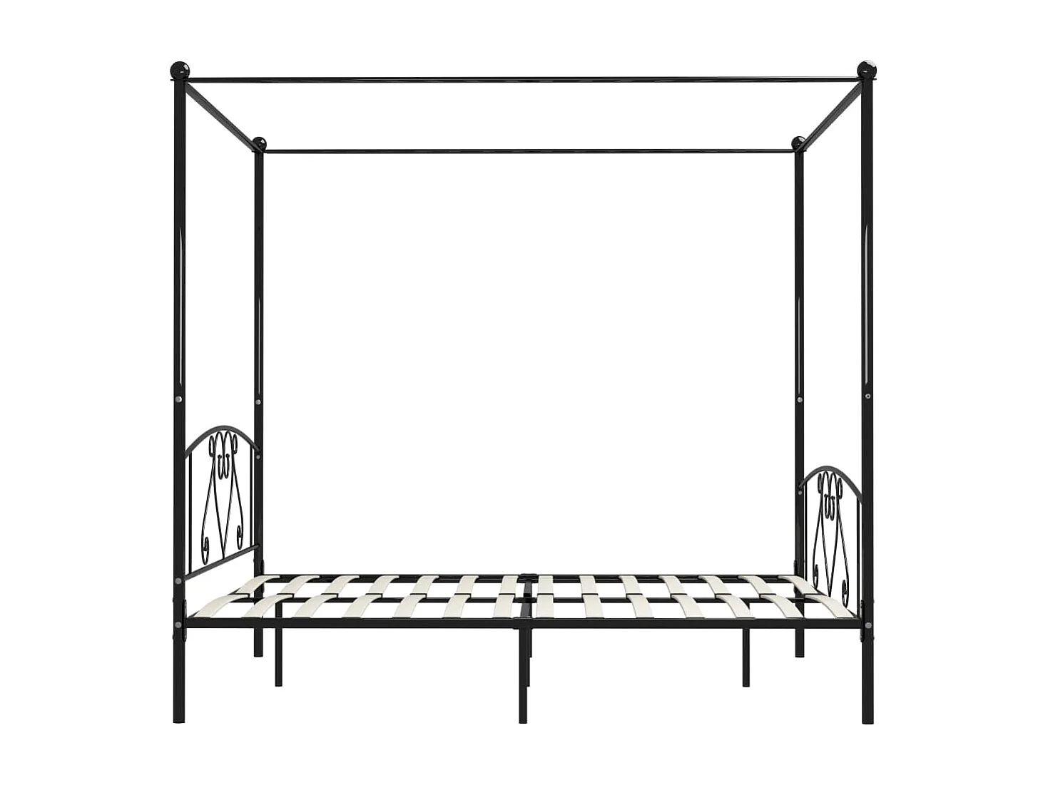 Hemelbedframe metaal zwart 200x200 cm
