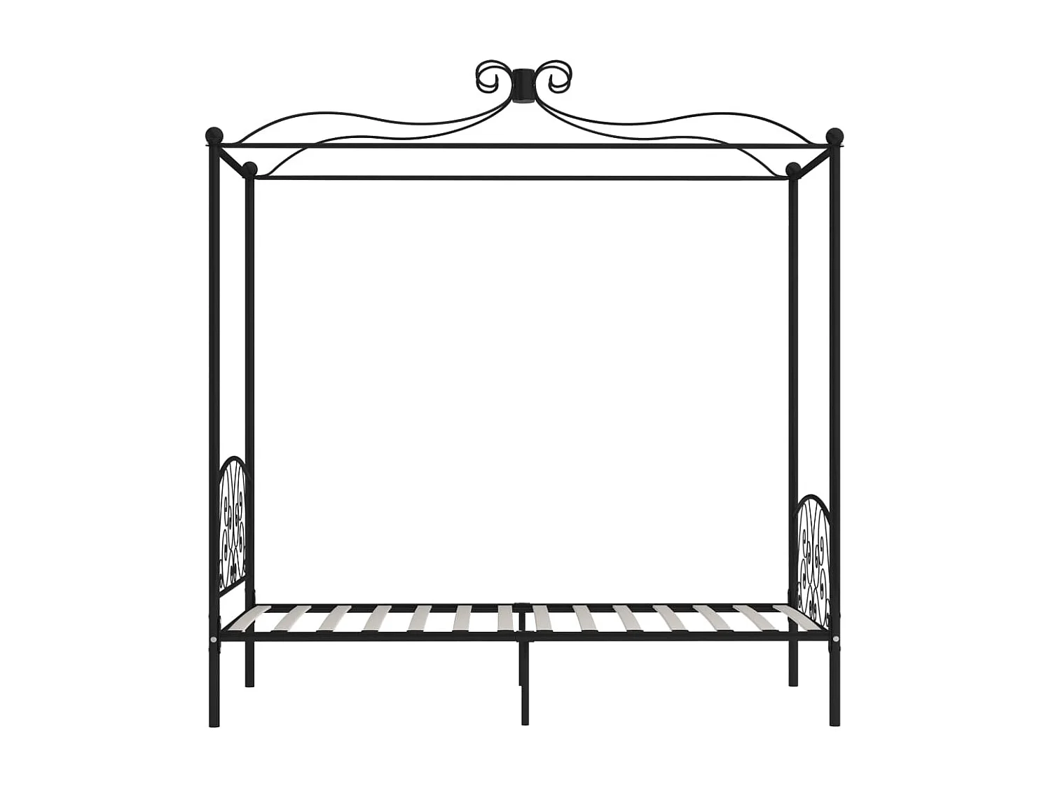 Estructura de cama con dosel metal negro 90x200 cm