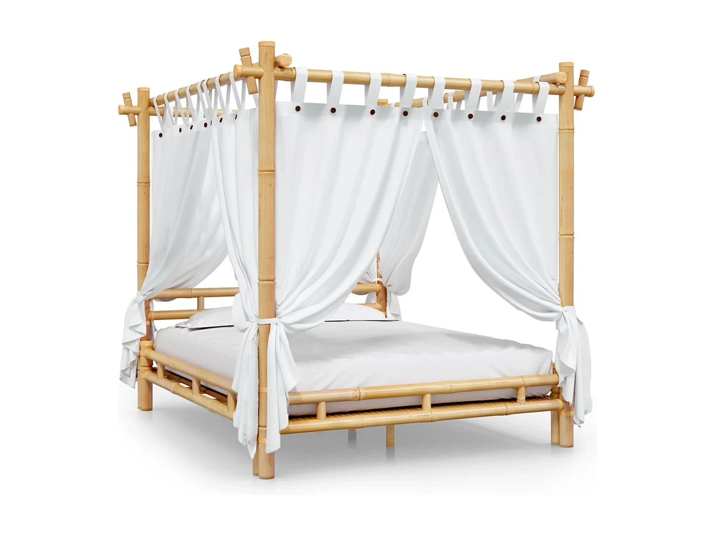 Lit à baldaquin 160x200 cm Bambou