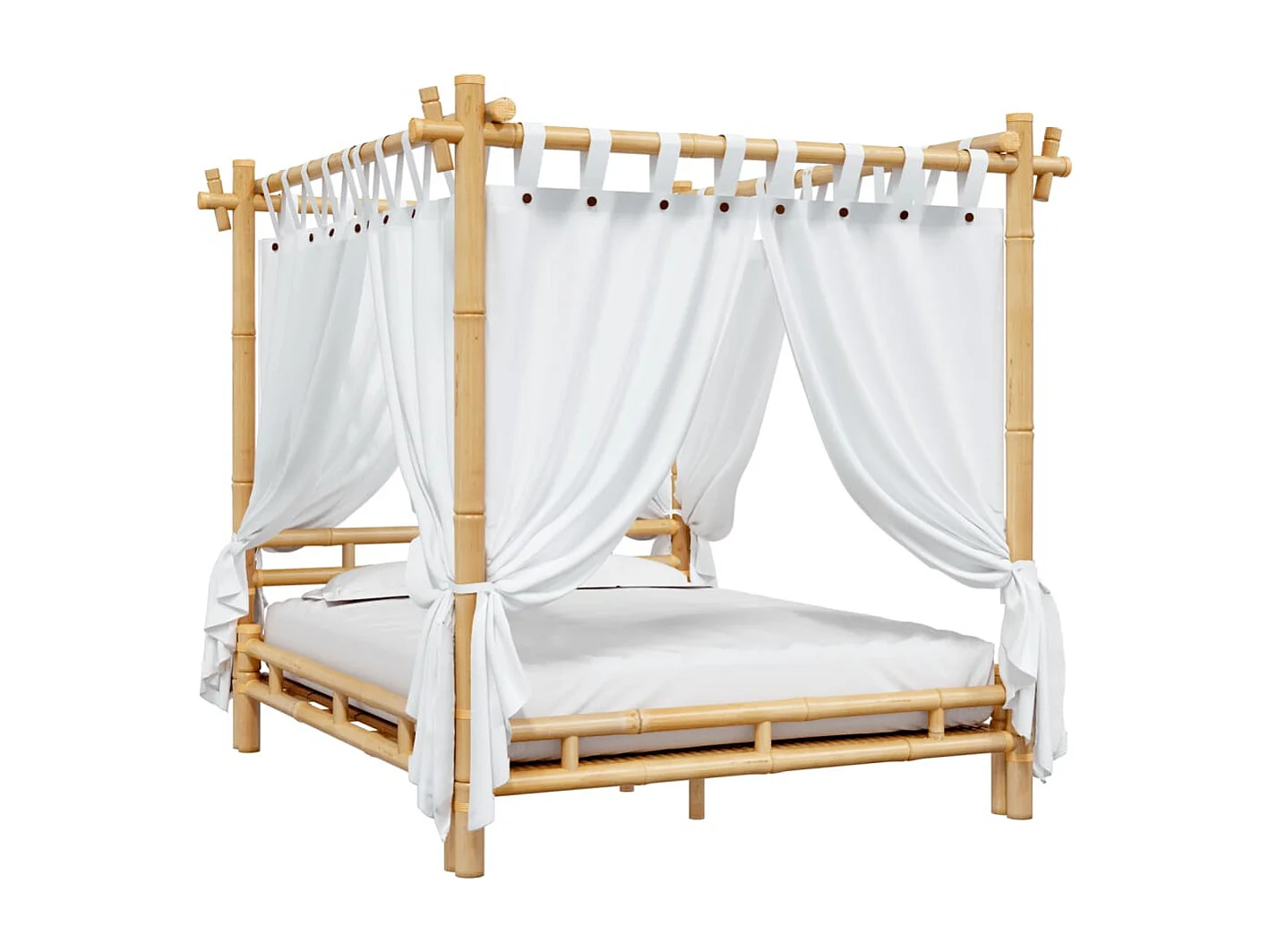 Lit à baldaquin 160x200 cm Bambou
