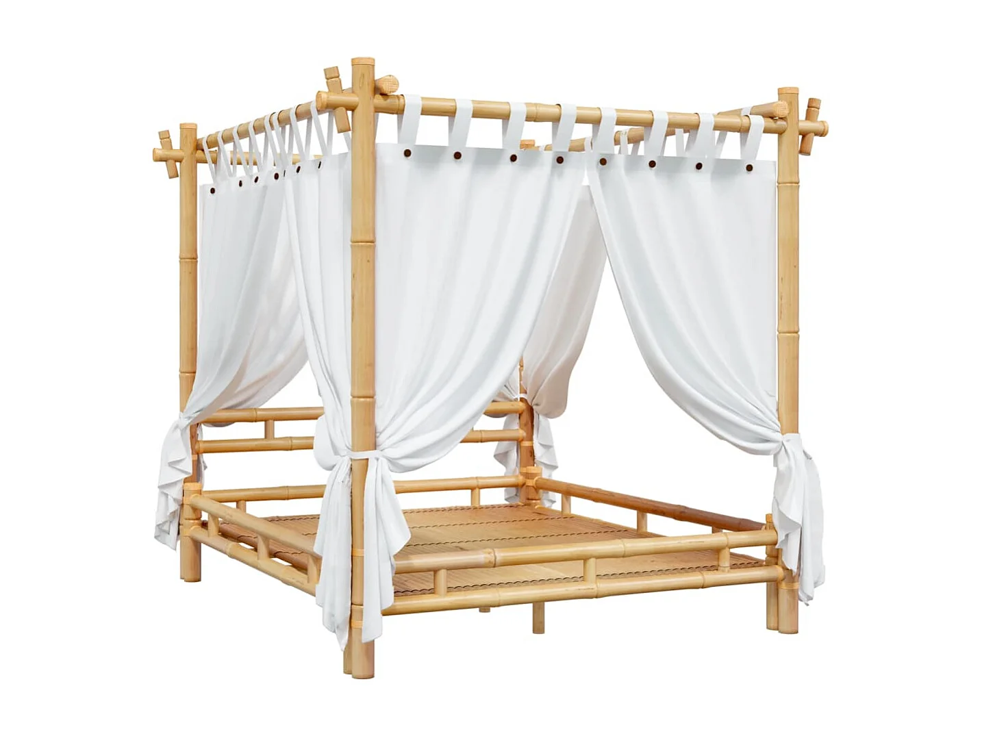 Lit à baldaquin 160x200 cm Bambou