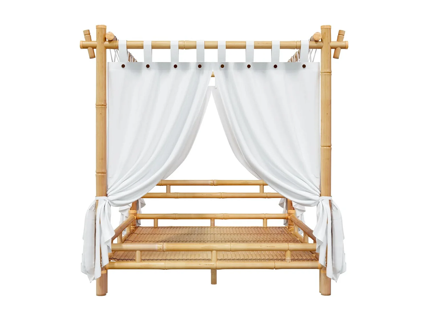 Lit à baldaquin 160x200 cm Bambou