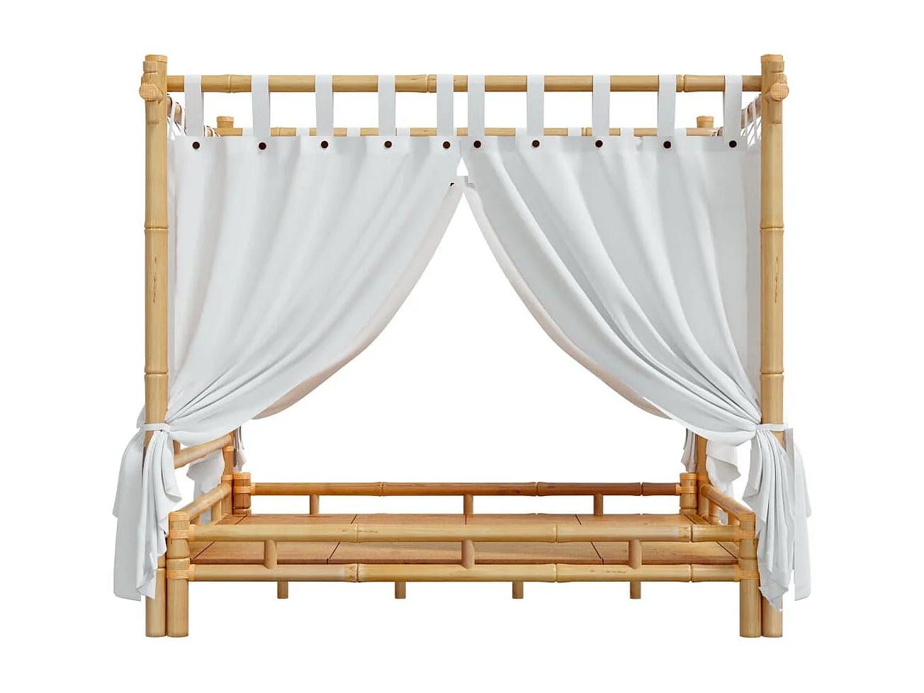 Lit à baldaquin 160x200 cm Bambou