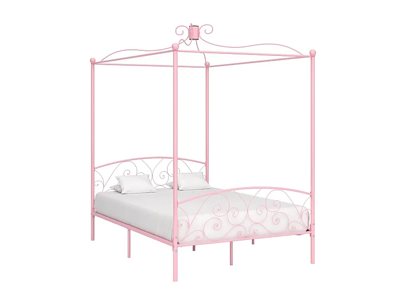 Hemelbedframe metaal roze 120x200 cm
