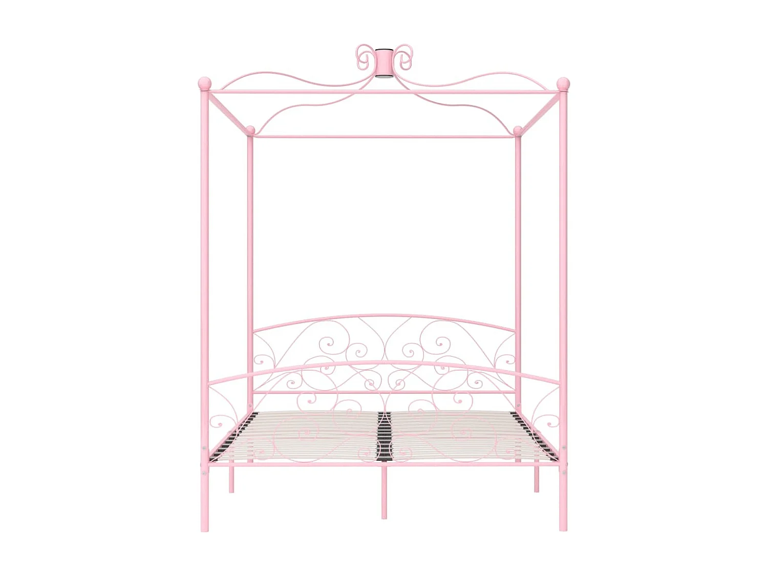 Estructura de cama con dosel metal rosa 180x200 cm