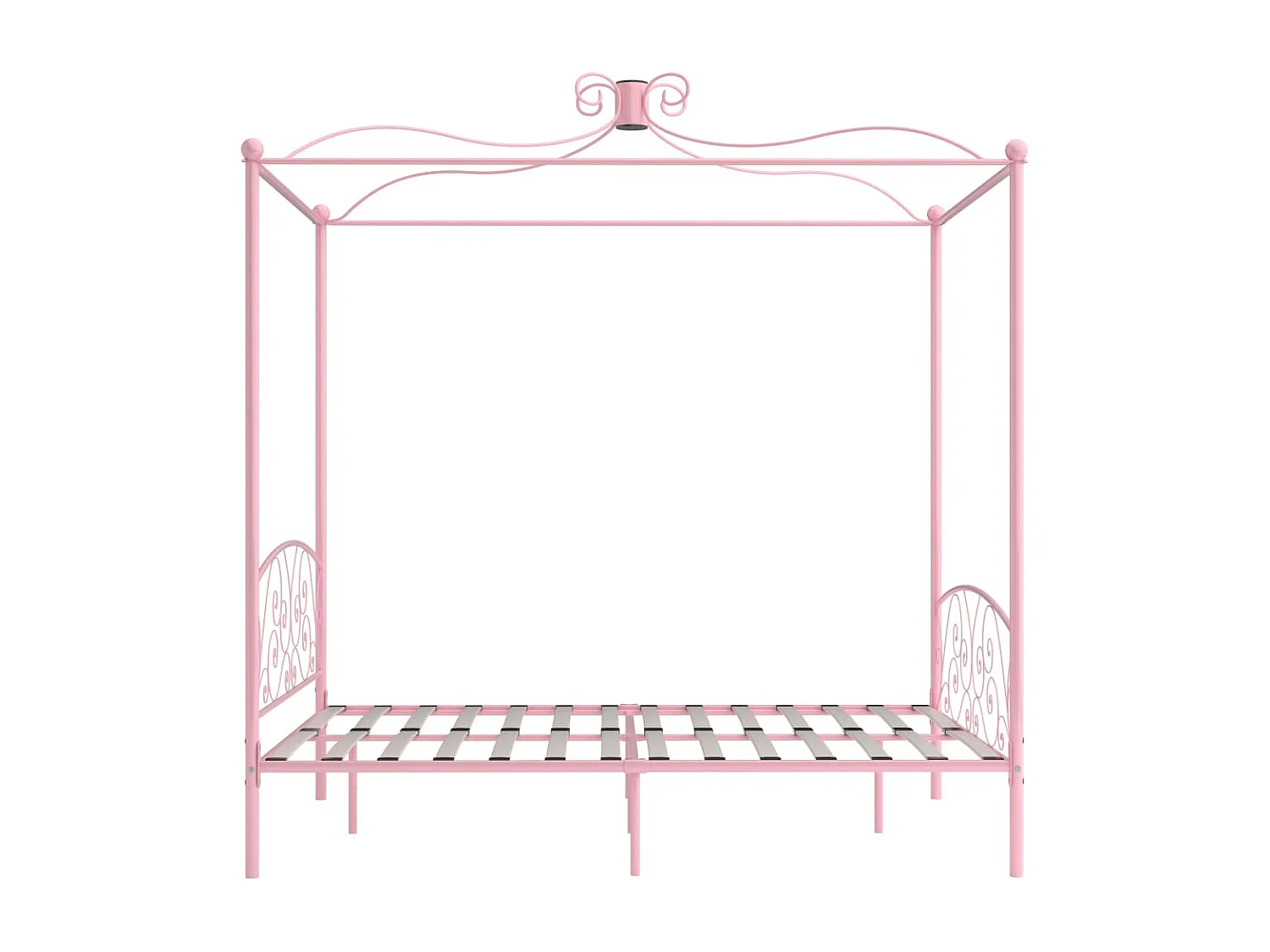 Estructura de cama con dosel metal rosa 180x200 cm