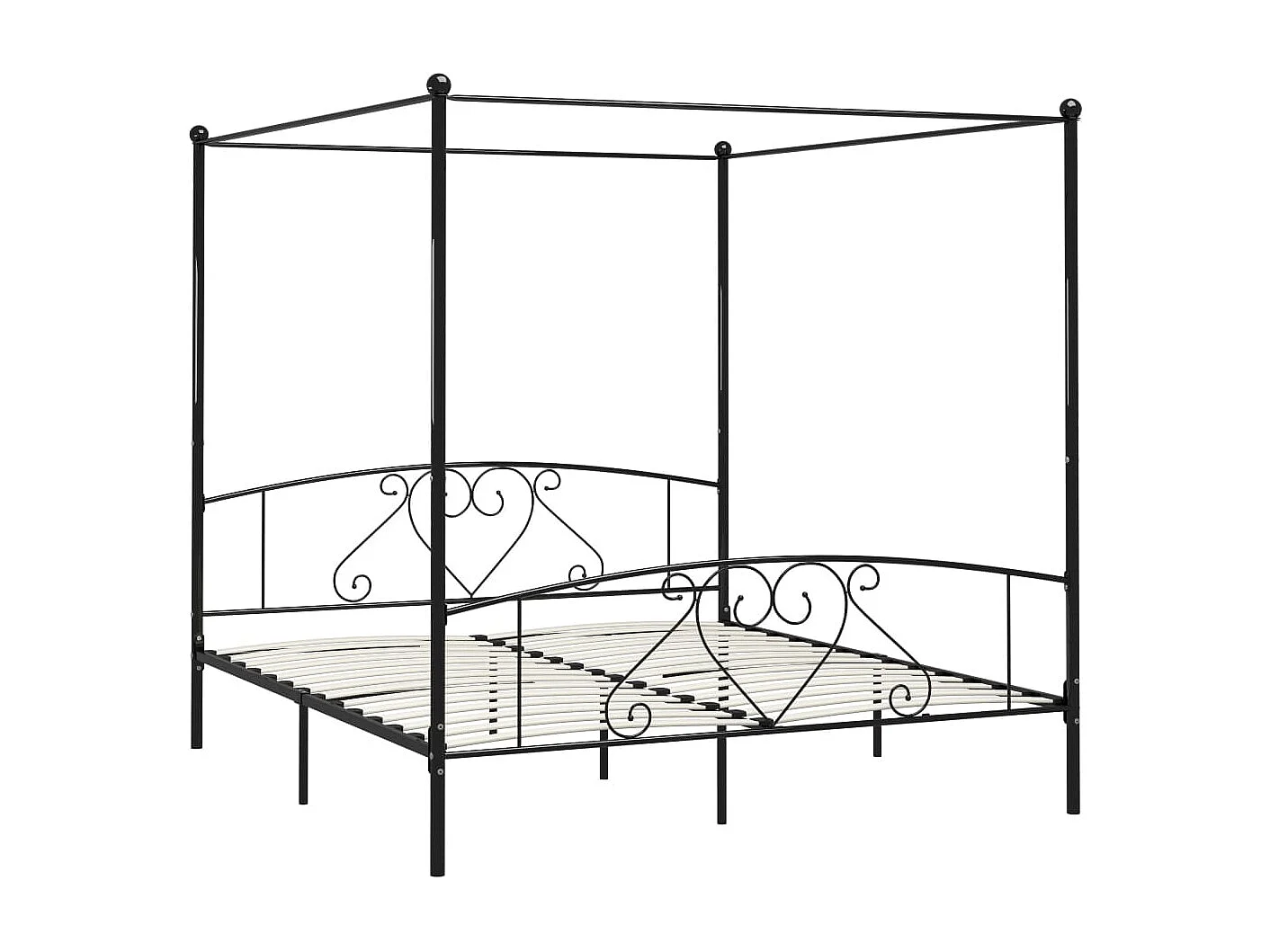 Hemelbedframe metaal zwart 180x200 cm