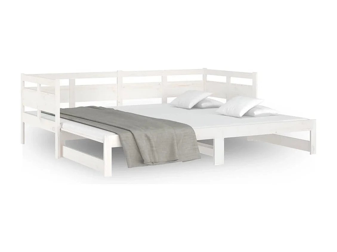 Sofá-cama de puxar 2x(90x200) cm pinho maciço branco