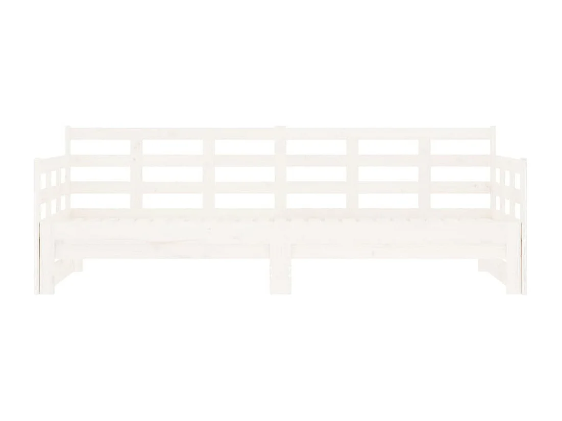 Lit coulissant Blanc Bois de pin solide 2x(90x190) cm