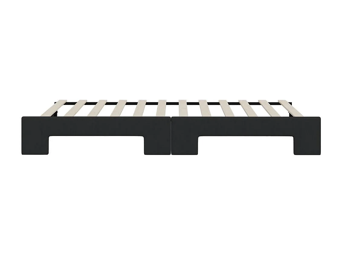 Lit de jour avec lit gigogne noir 90x200 cm tissu