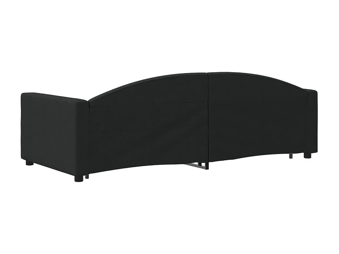 Slaapbank met onderschuifbed 90x200 cm stof zwart