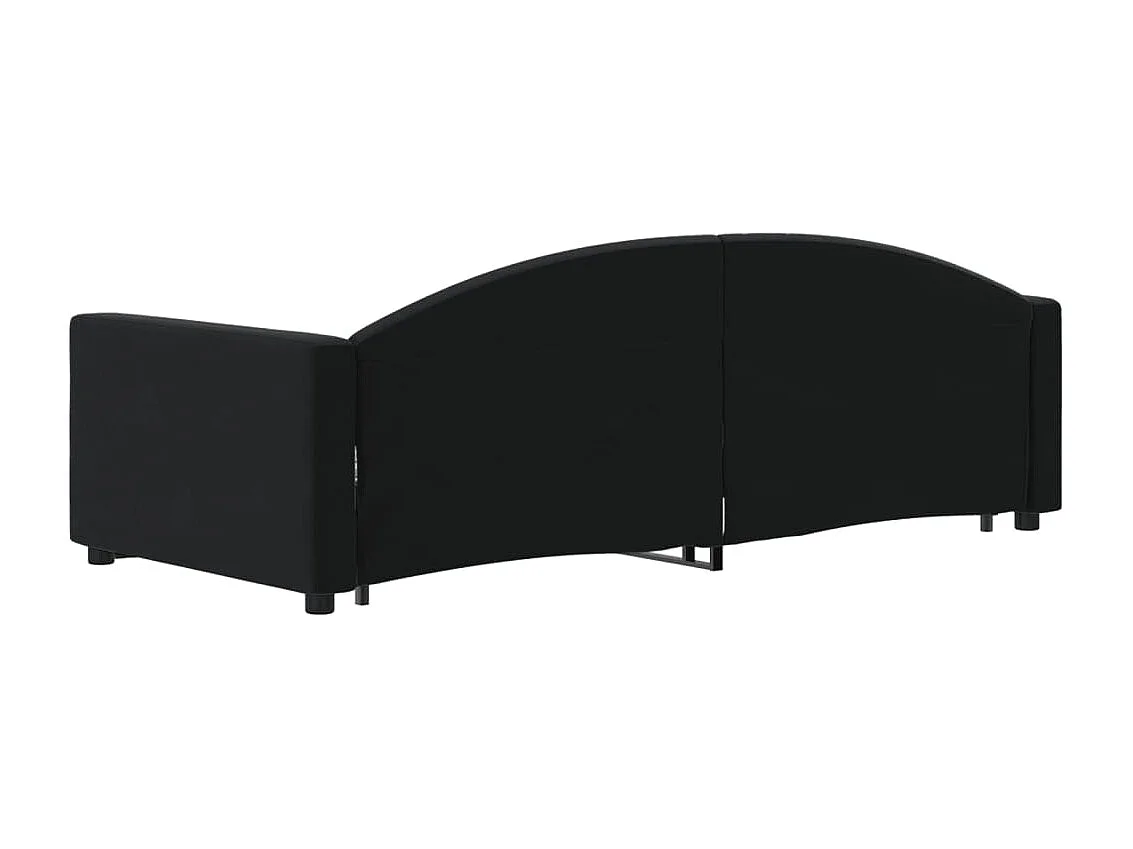 Lit de jour avec lit gigogne noir 90x200 cm velours