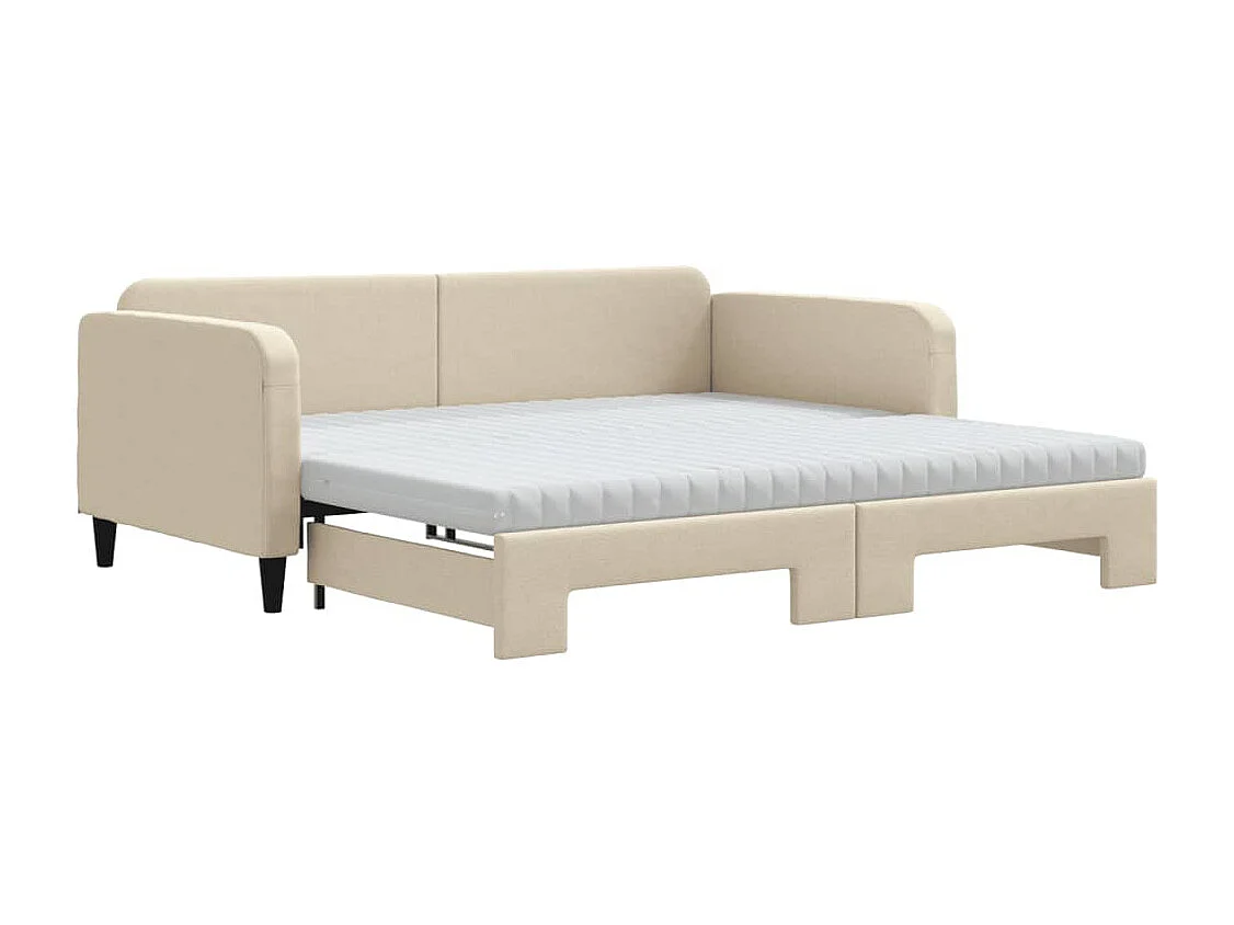 Sofá cama nido con colchón tela crema 100x200 cm