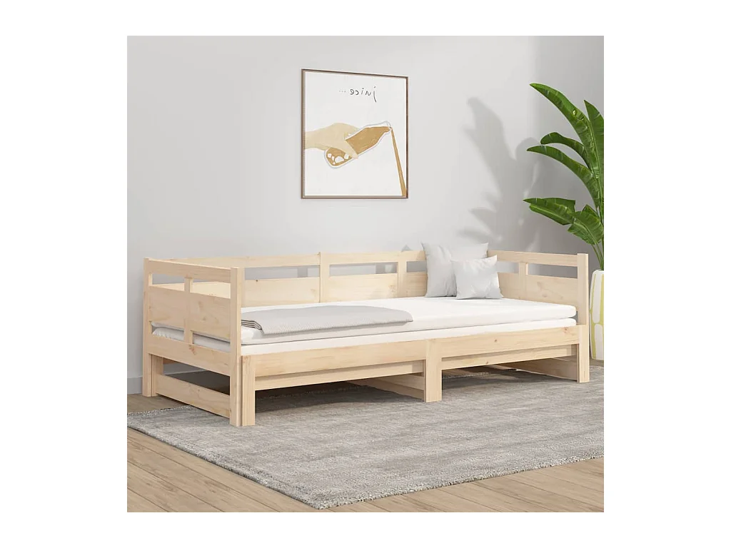 Lit coulissant Bois de pin solide 2x(90x190) cm