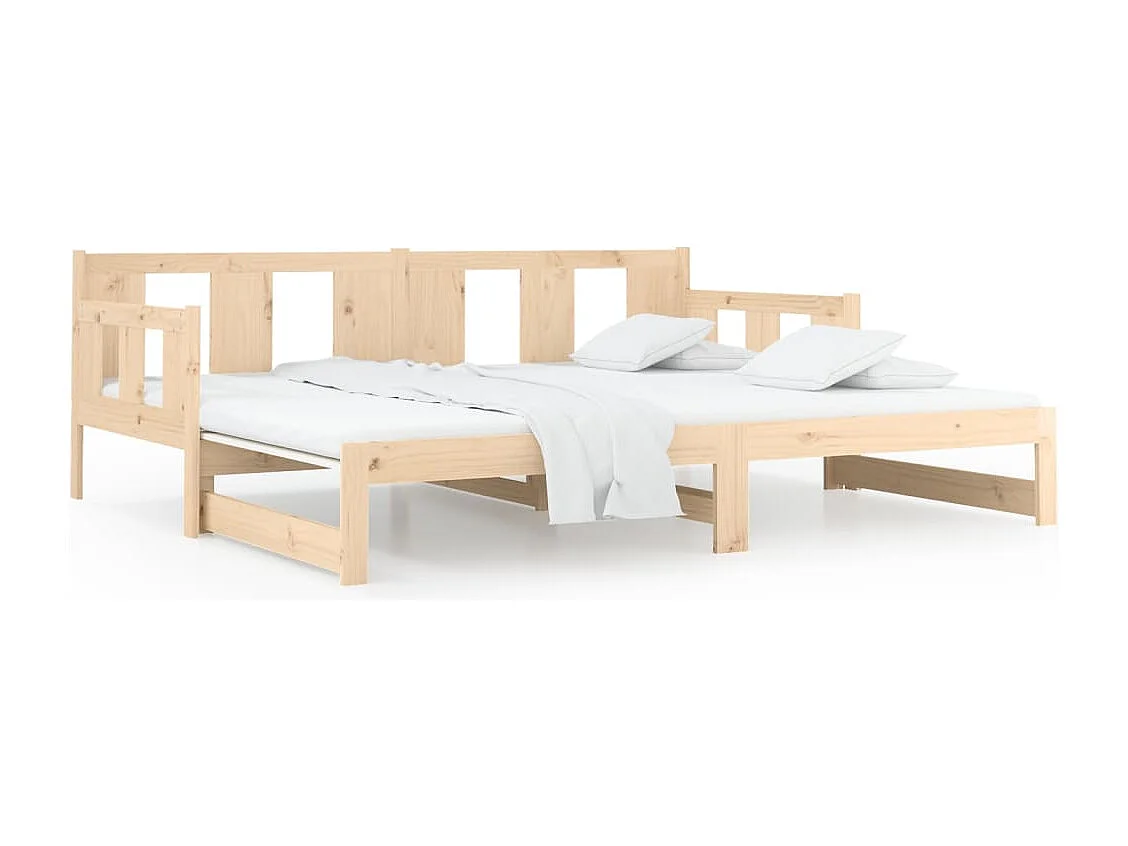 Lit coulissant Bois de pin solide 2x(90x190) cm