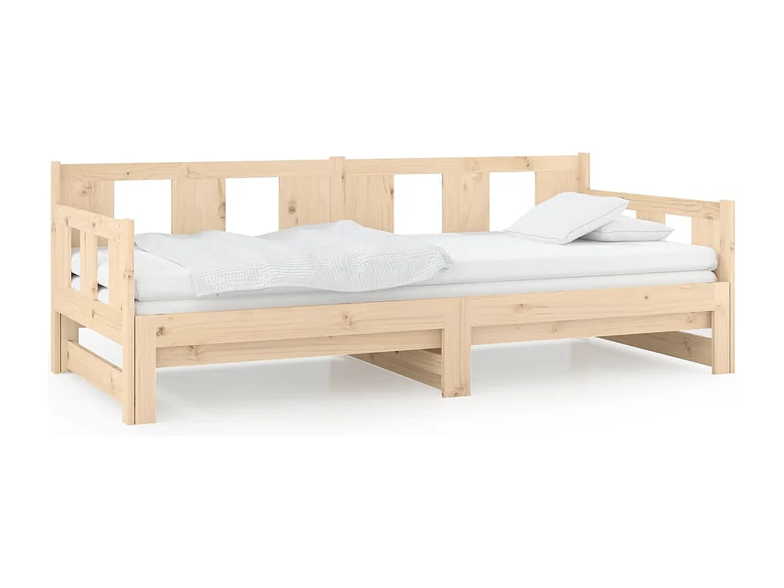 Lit coulissant Bois de pin solide 2x(90x190) cm