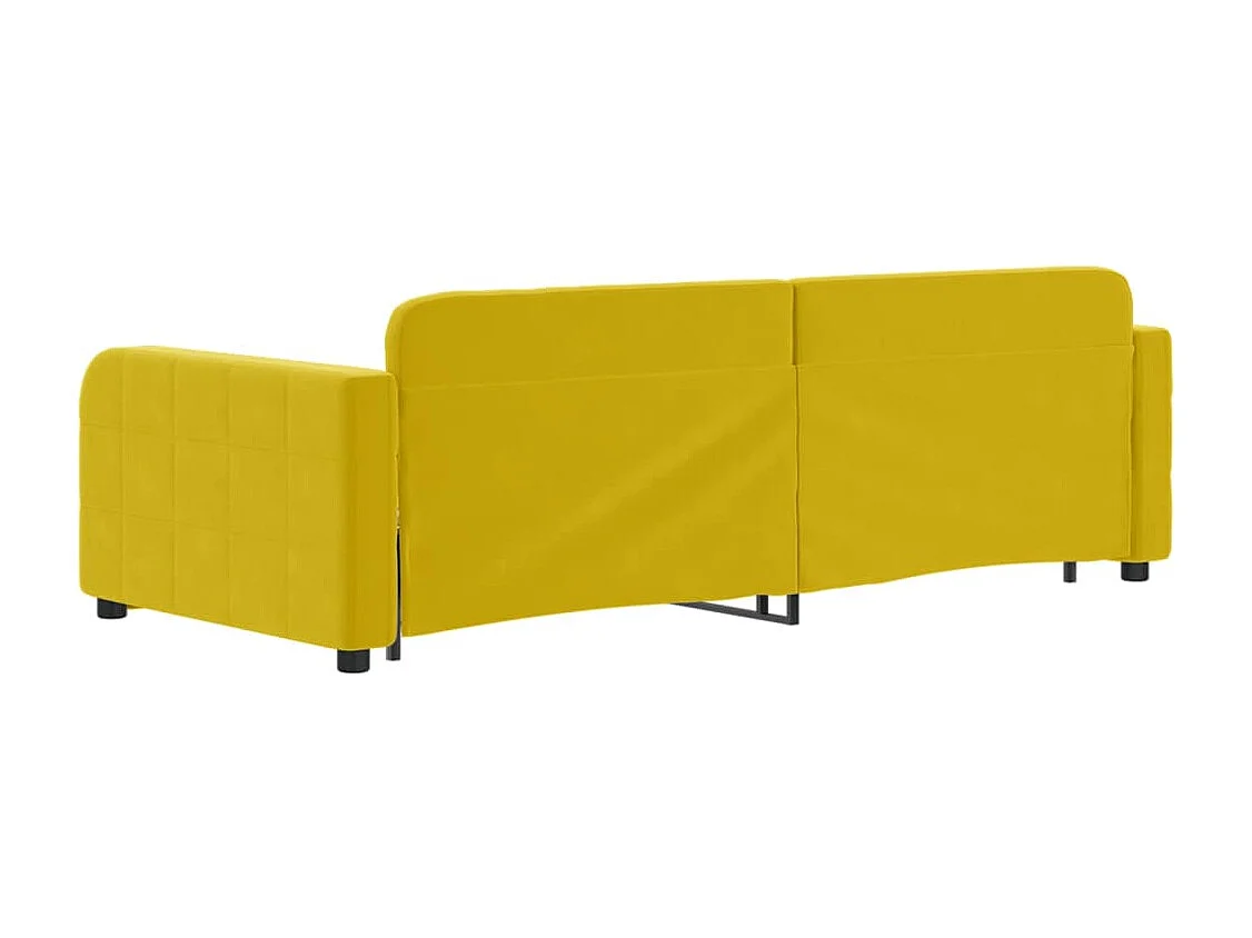 Lit de jour avec lit gigogne jaune 90x200 cm velours