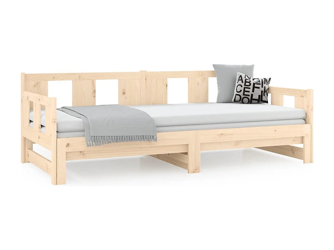 Lit coulissant Bois de pin solide 2x(80x200) cm