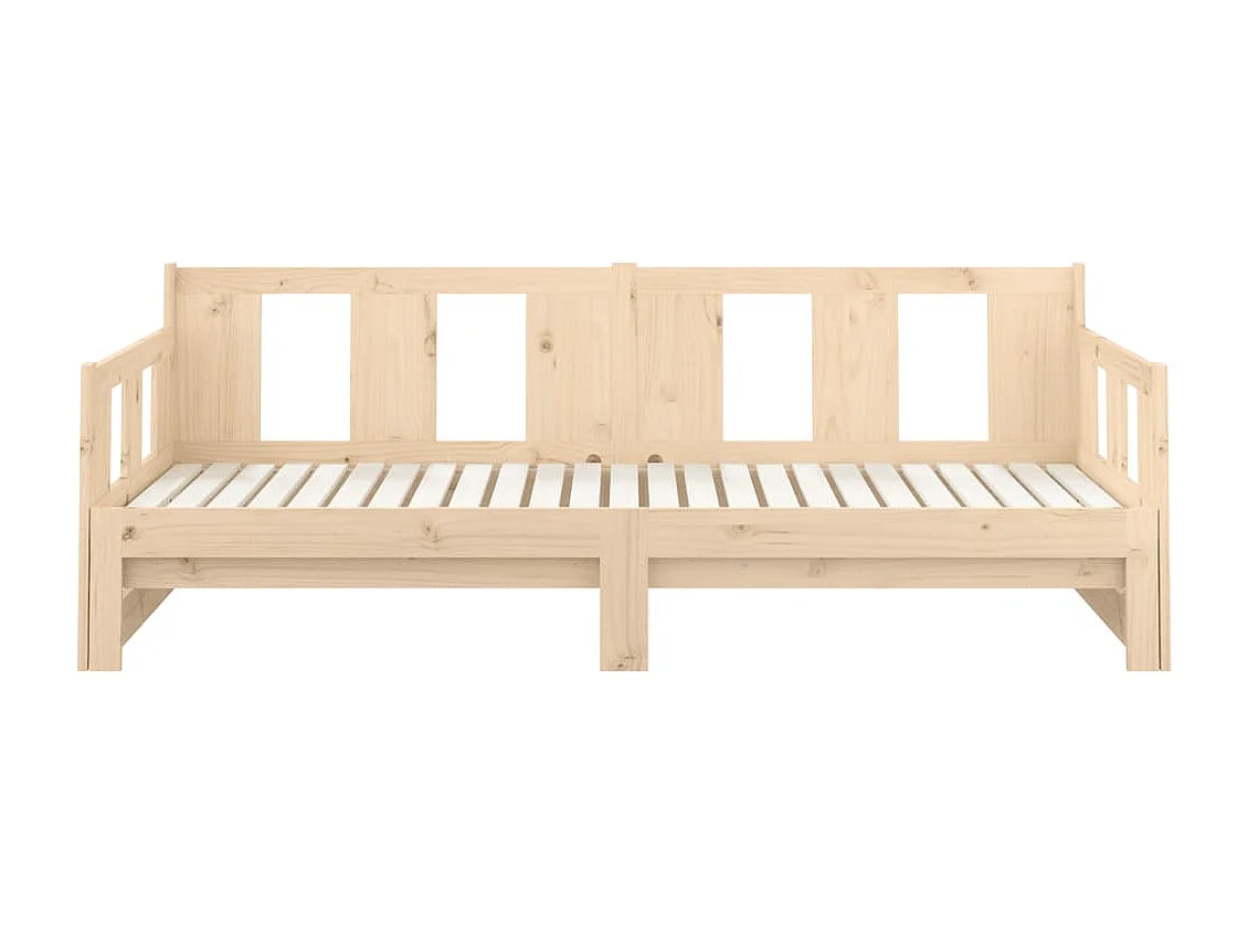 Estrutura sofá-cama de puxar 2x(90x200) cm pinho maciço