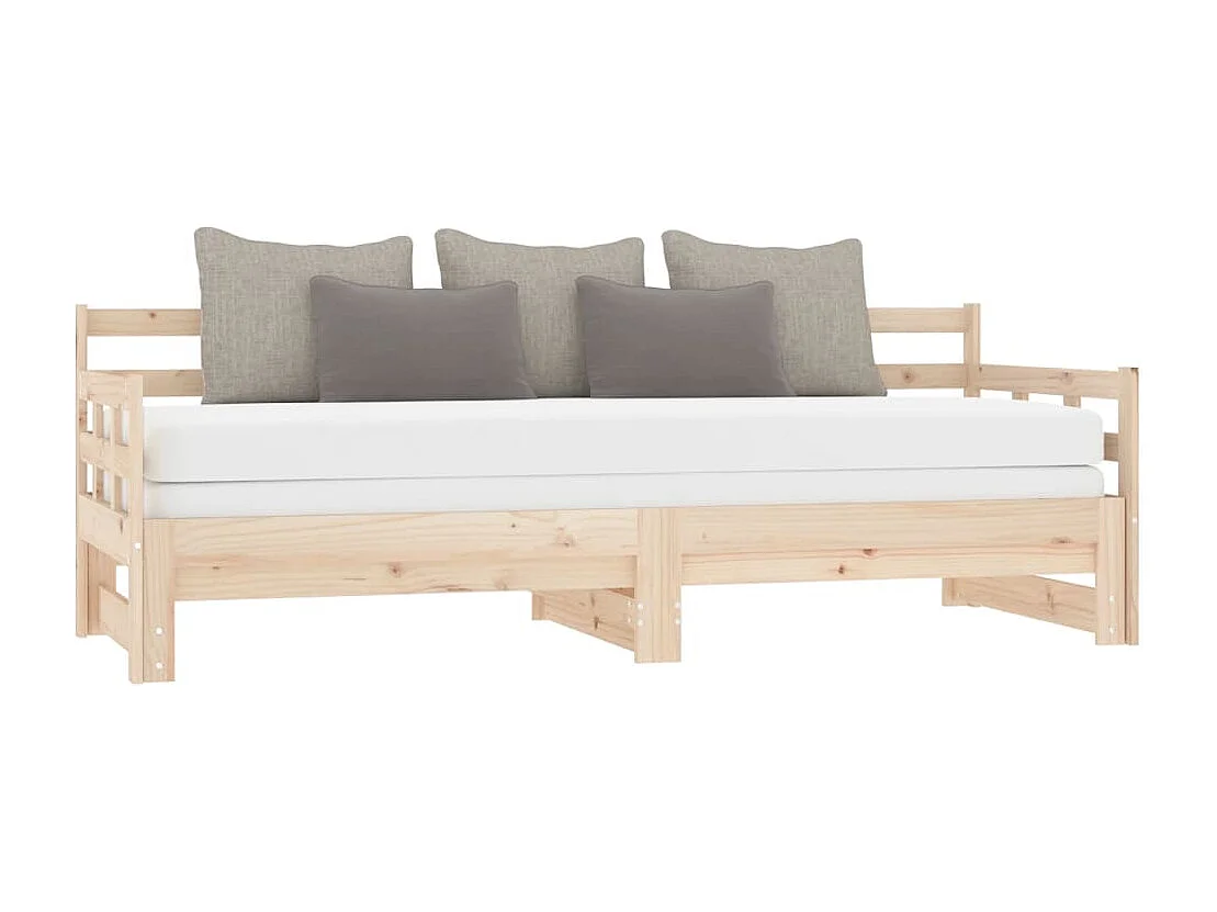 Sofá cama extraíble madera maciza de pino 2x(90x200) cm