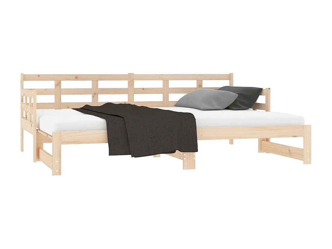 Sofá cama extraíble madera maciza de pino 2x(90x200) cm