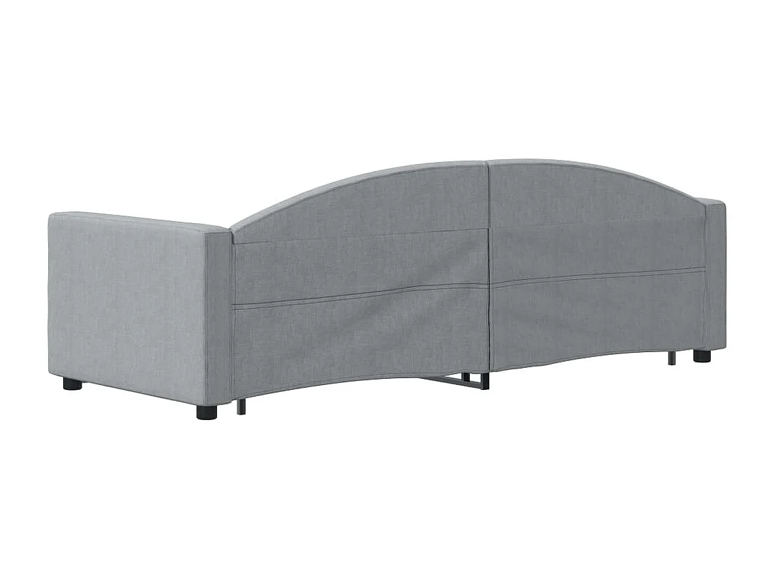 Lit de jour avec lit gigogne gris clair 80x200 cm tissu