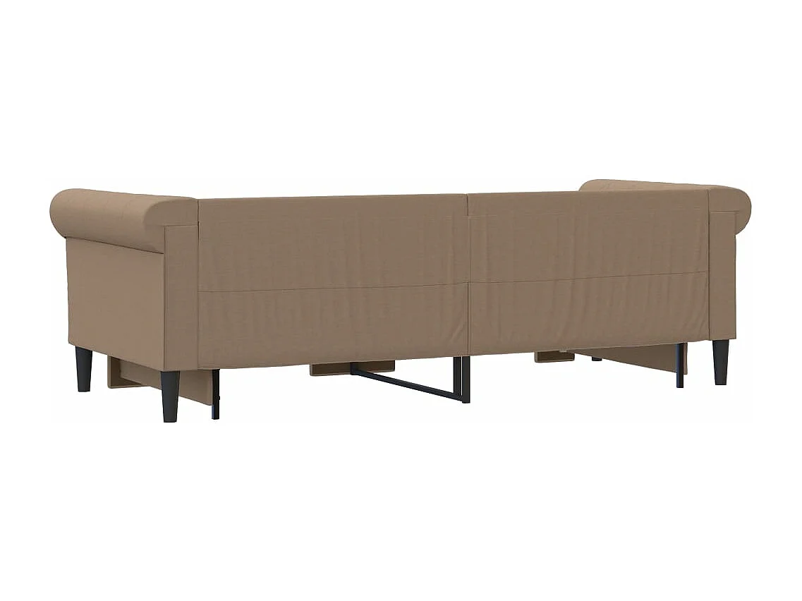 Slaapbank en onderschuifbed 90x200 cm kunstleer cappuccinokleur