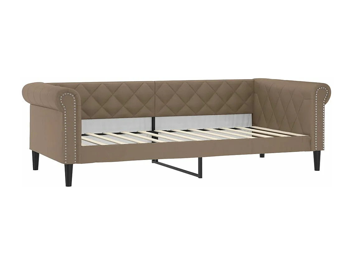 Slaapbank en onderschuifbed 90x200 cm kunstleer cappuccinokleur