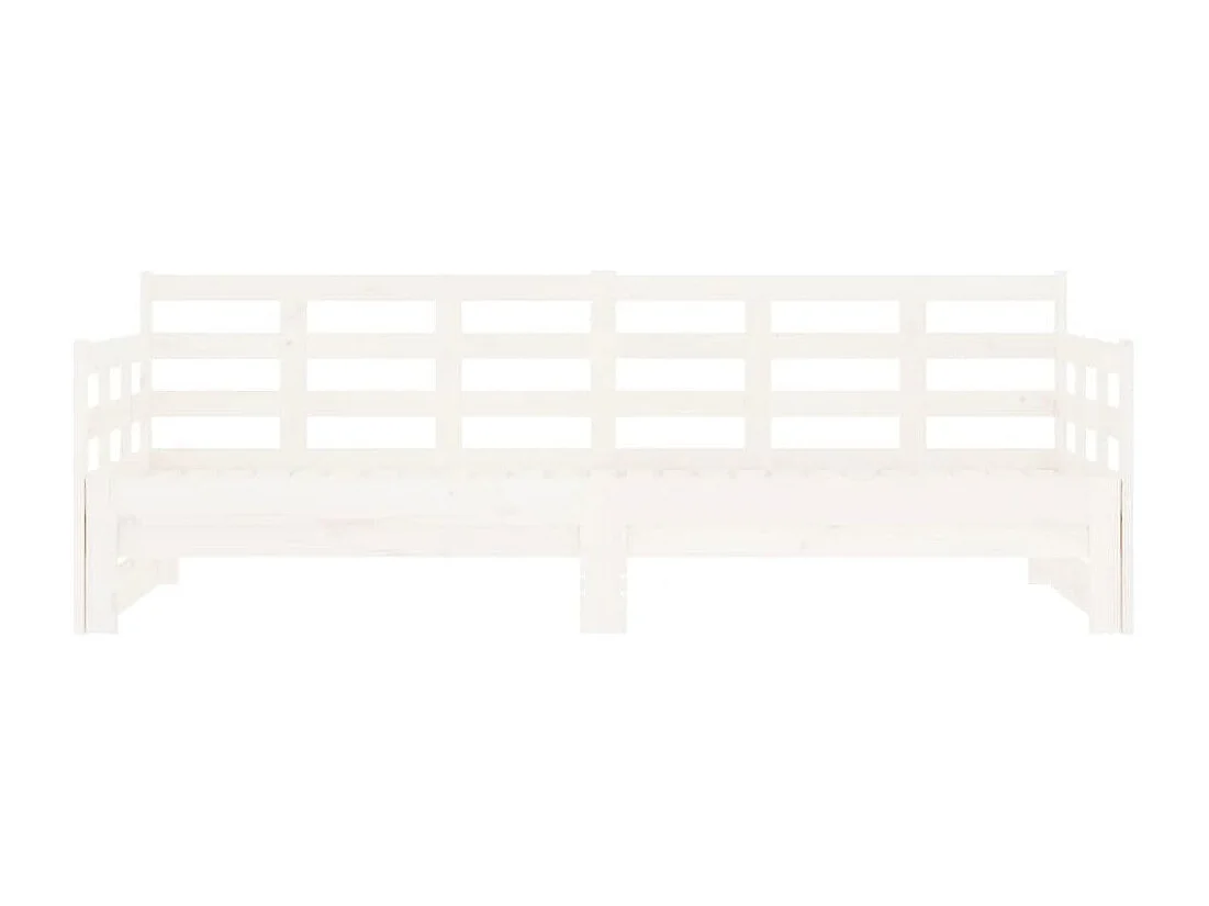 Lit coulissant Blanc Bois de pin solide 2x(80x200) cm