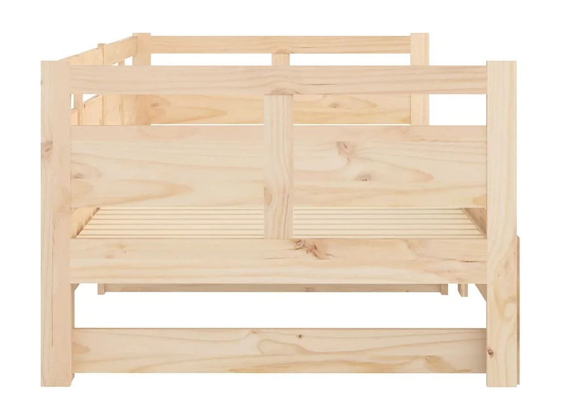 Lit coulissant Bois de pin solide 2x(90x200) cm