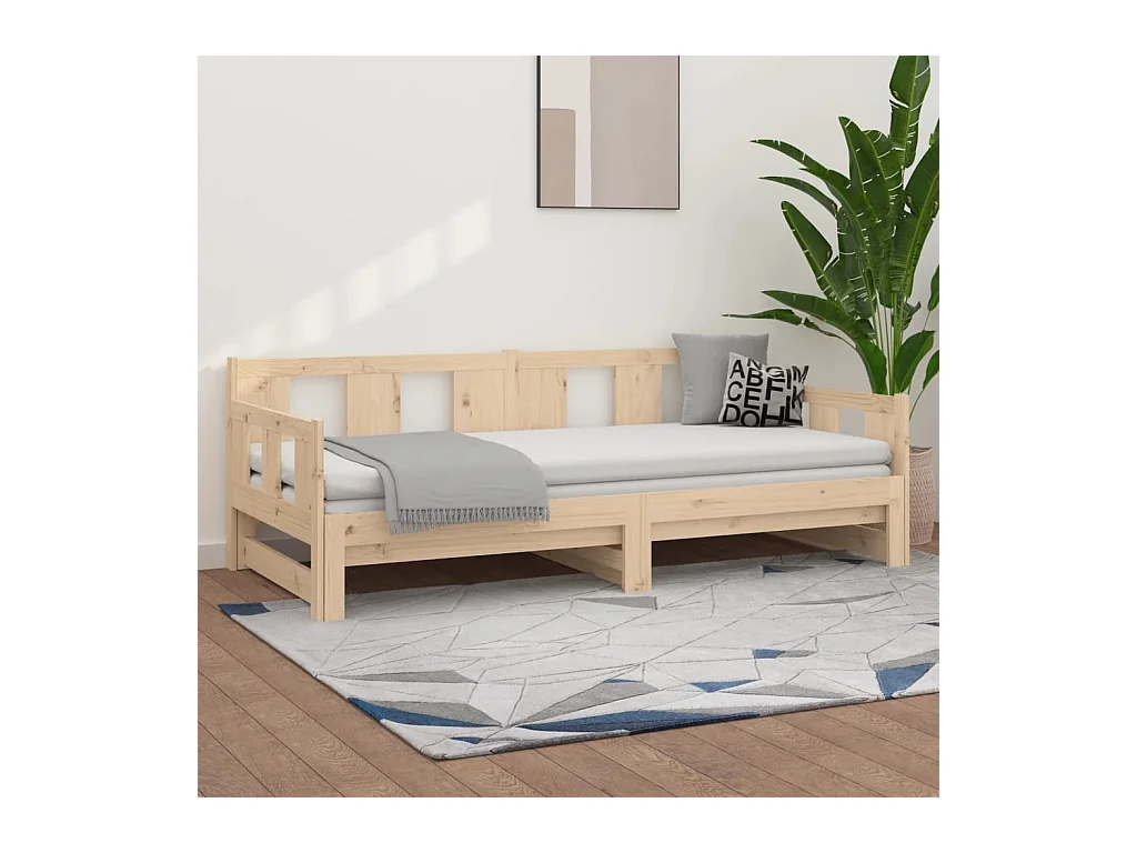 Lit coulissant Bois de pin solide 2x(90x200) cm