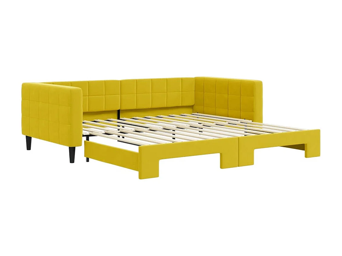 Sofá cama nido terciopelo amarillo 100x200 cm