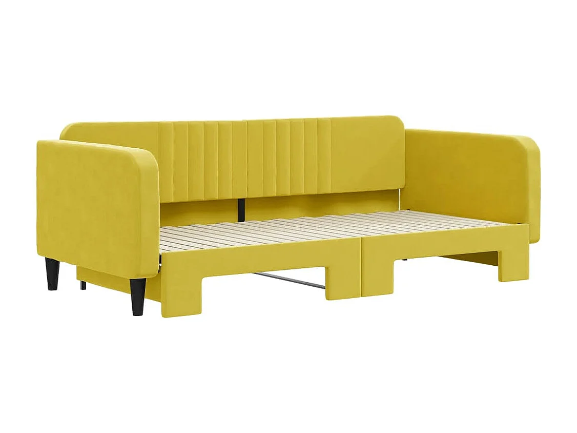 Sofá cama nido terciopelo amarillo 100x200 cm