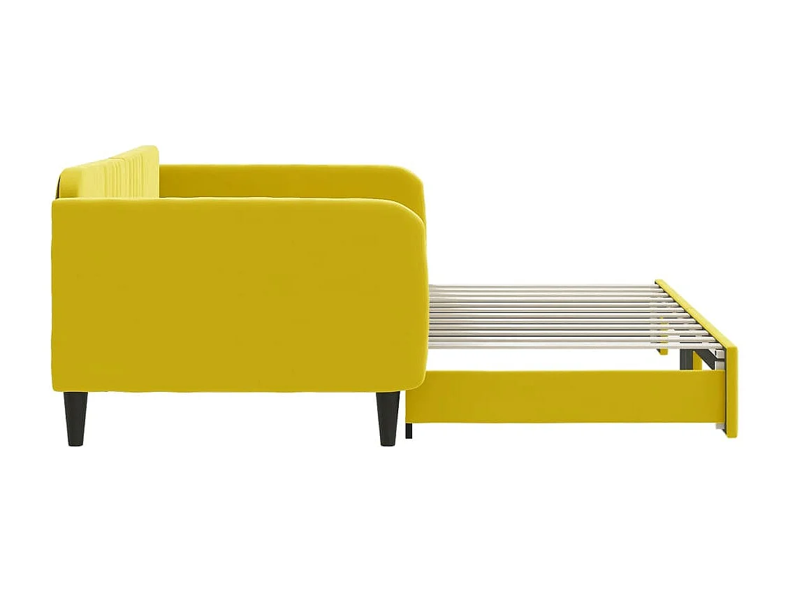 Sofá cama nido terciopelo amarillo 100x200 cm