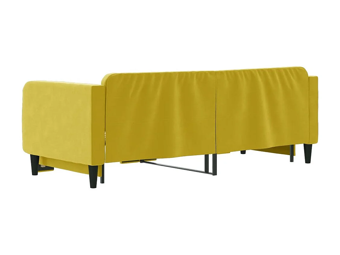 Lit de jour avec lit gigogne jaune 90x200 cm velours