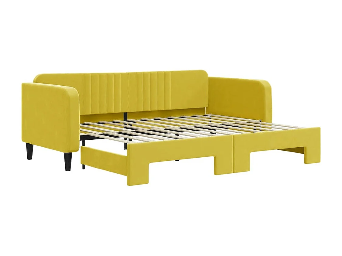Sofá cama nido terciopelo amarillo 90x200 cm