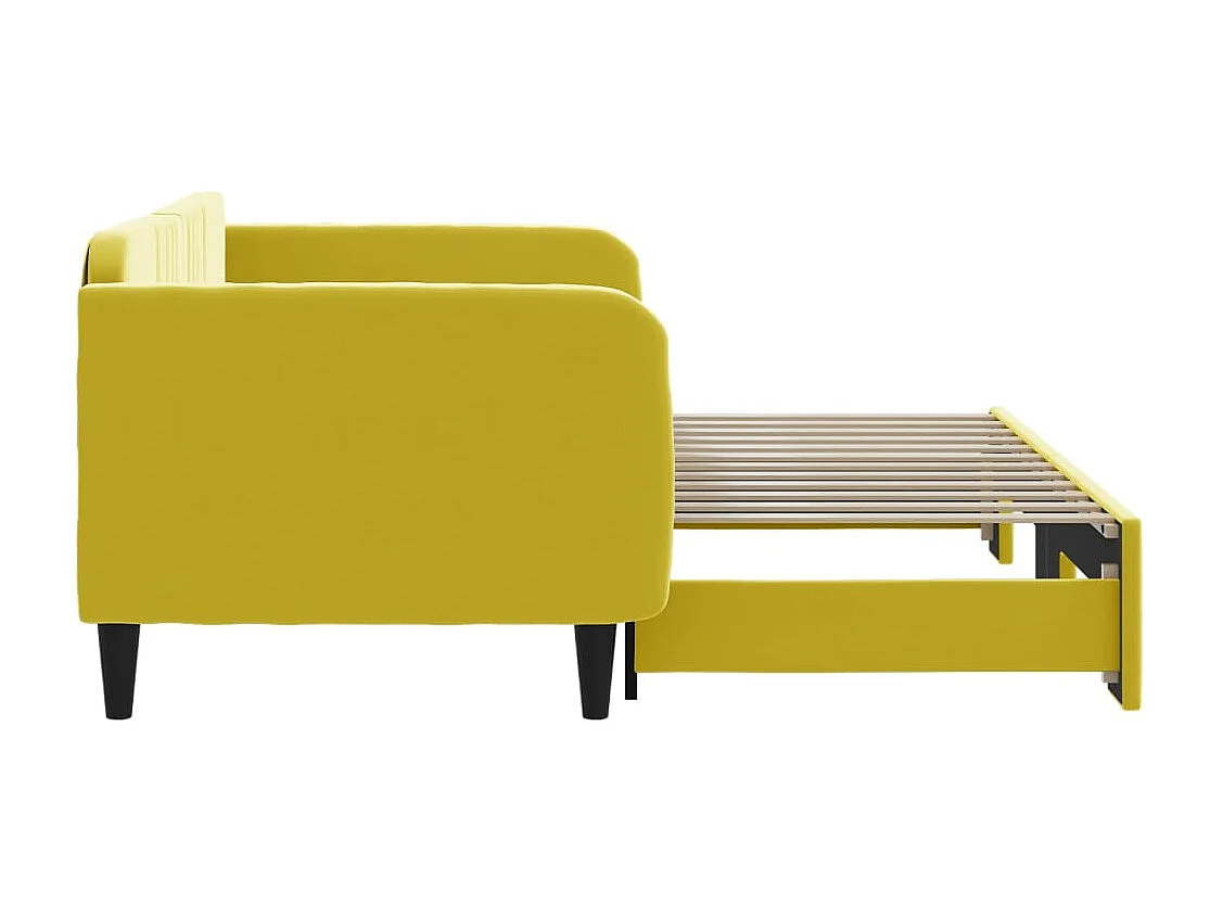 Sofá cama nido terciopelo amarillo 90x200 cm