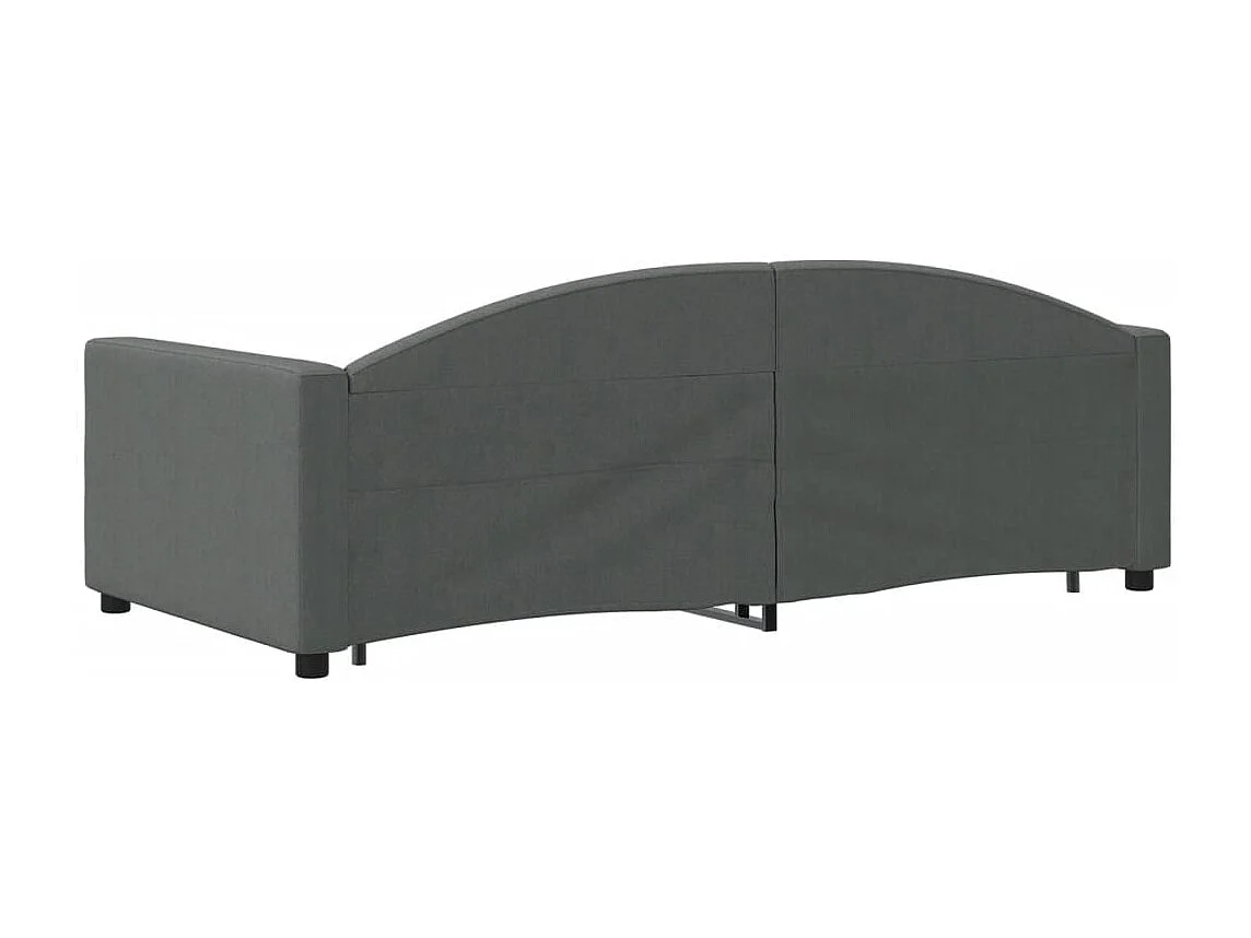 Lit de jour avec lit gigogne gris foncé 90x190 cm tissu