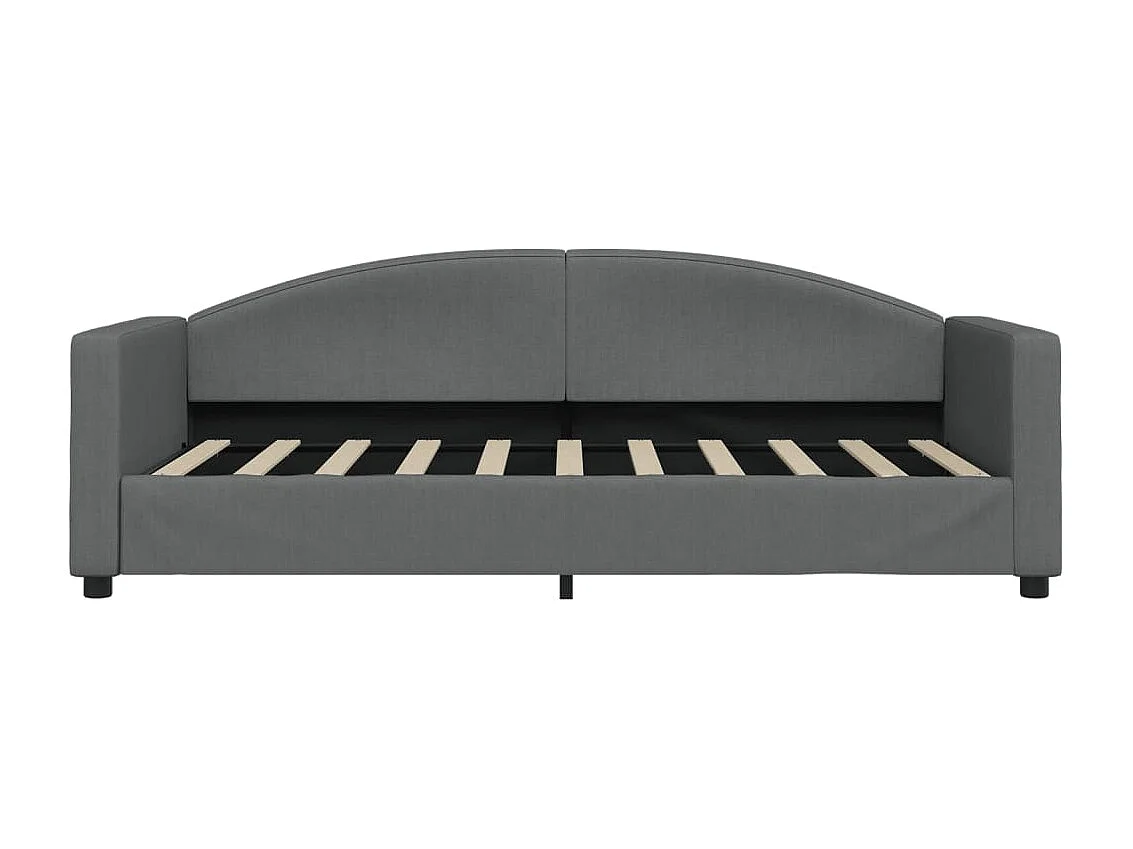 Lit de jour avec lit gigogne gris foncé 90x190 cm tissu