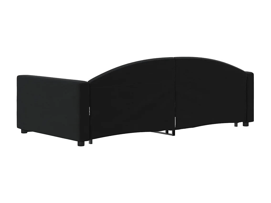 Lit de jour avec lit gigogne noir 100x200 cm velours