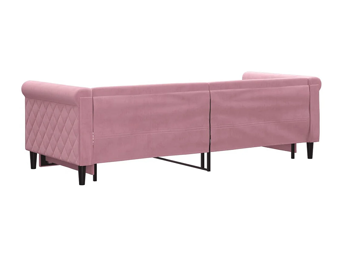 Sofá-cama com gavetão 80x200 cm veludo rosa