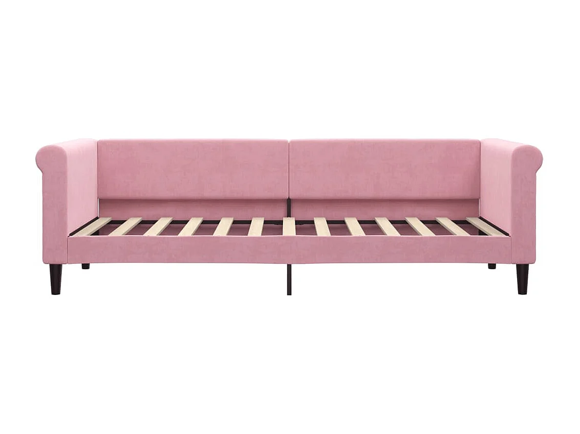 Sofá-cama com gavetão 80x200 cm veludo rosa