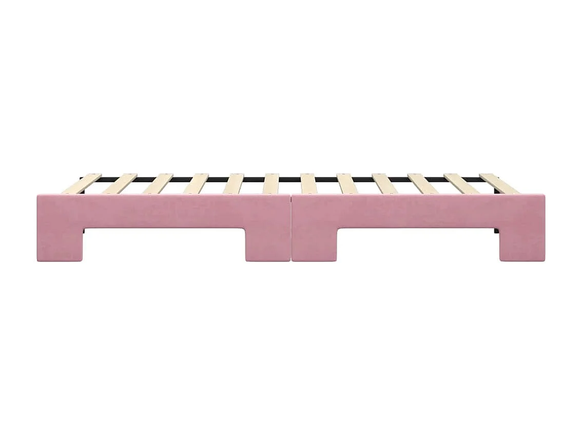 Lit de jour avec lit gigogne rose 80x200 cm velours