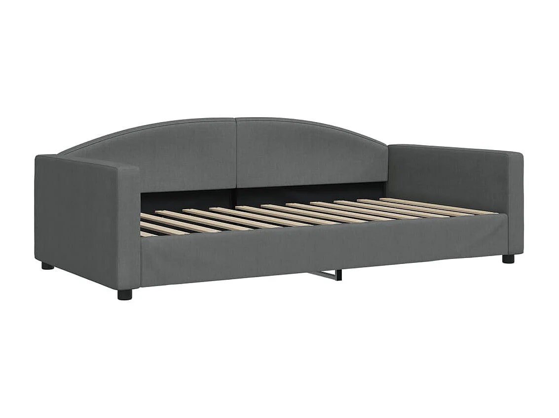 Lit de jour avec lit gigogne gris foncé 100x200 cm tissu