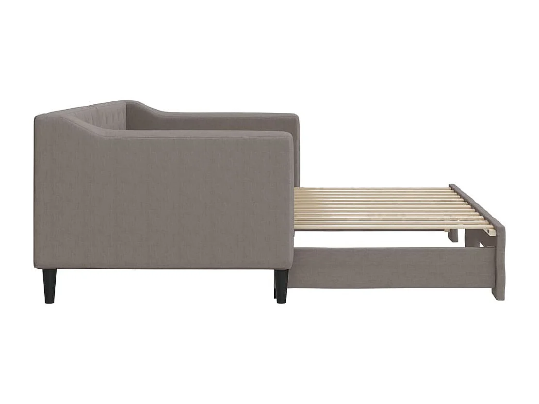 Slaapbank met onderschuifbed 80x200 cm stof taupe